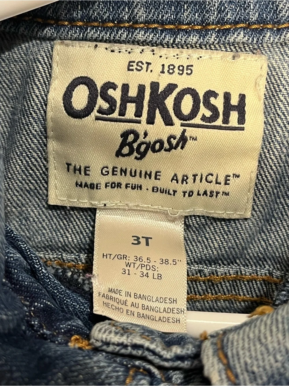 OshKosh B'gosh Toddler Girls Size 3T Denim Jean Jacket